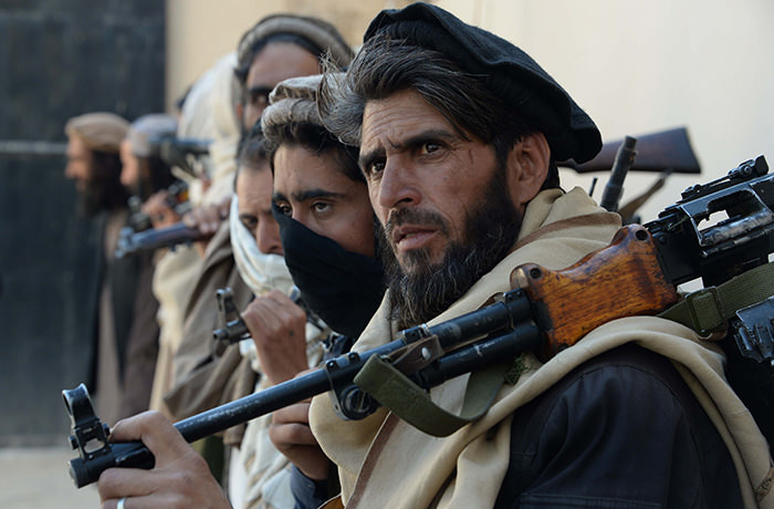 File photo February 24, 2016, shows former Afghan Taliban fighters in Jalalabad. (AFP Photo)