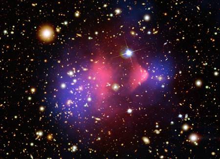 A composite x-ray image shows the galaxy cluster 1E 0657-56, also known as the 'Bullet Cluster.' (REUTERS Photo)