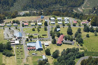 This undated handout photo from real estate company, Knight Frank Tasmania and recieved on April 14, 2016 shows an arial view of Tarraleah village in Tasmania (AFP Photo)