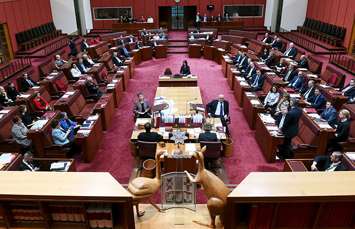 Australian Senate at Parliament House in Canberra, Australia, March 18, 2016 (Reuters Photo)