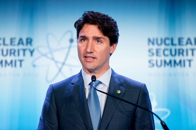 In this April 1, 2016, file photo, Canada Prime Minister Justin Trudeau speaks at a briefing at the Nuclear Security Summit in Washington. (AP Photo)