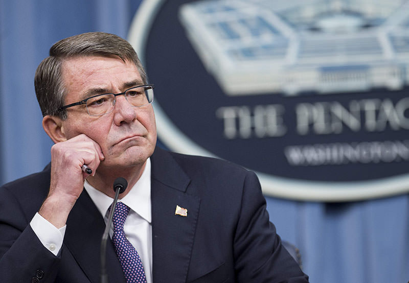 US Secretary of Defense Ashton Carter listens during a press briefing at the Pentagon in Washington, DC, March 25, 2016 (AFP)