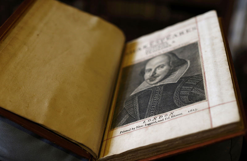 A Shakespeare First Folio discovered nearly 400 years after his death is displayed at Mount Stuart, Isle of Bute, Scotland, Britain April 7, 2016 (Reuters Photo)