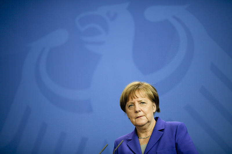 German Chancellor Angela Merkel attends a news conference with Lithuanian President Dalia Grybauskaite. (AP Photo)