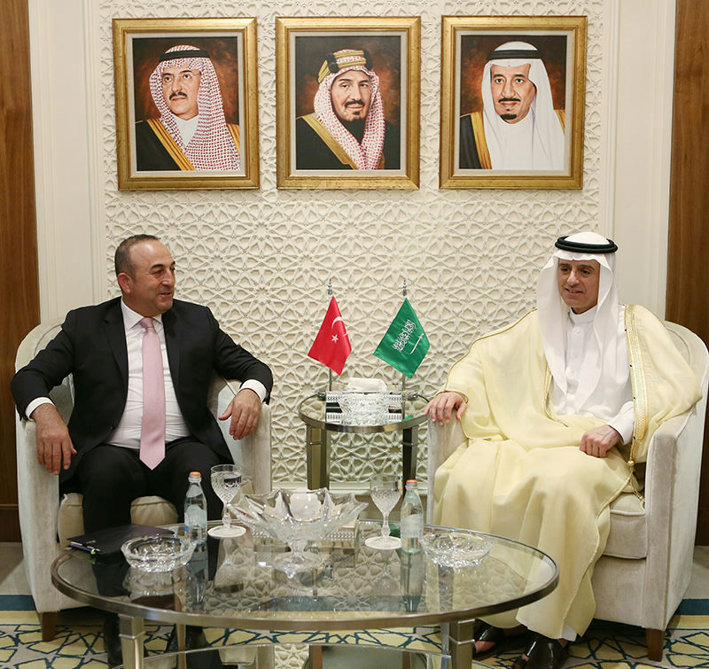 Çavuşoğlu and his Saudi counterpart Adel al-Jubeir also met Sunday and discussed regional issues.