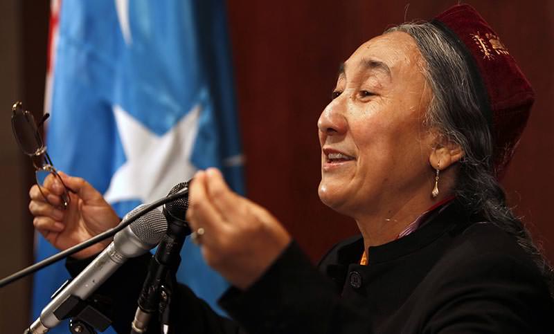 In this photo from Thursday, May 21, 2009, Rebiya Kadeer speaks at the Third General Assembly of the Uyghur Congress (AP Photo)