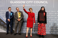  Leader of the Scottish National Party (SNP), Nicola Sturgeon (C) reacts after being re-elected to serve Glasgow Southside at the Emirates Arena in Glasgow, Scotland, Britain, 06 May 2016 (EPA Photo)