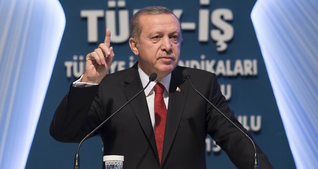 أردوغان يلقي كلمة أمام الجمعية العامة لاتحاد النقابات العمالية بتركيا وكالة الأناضول