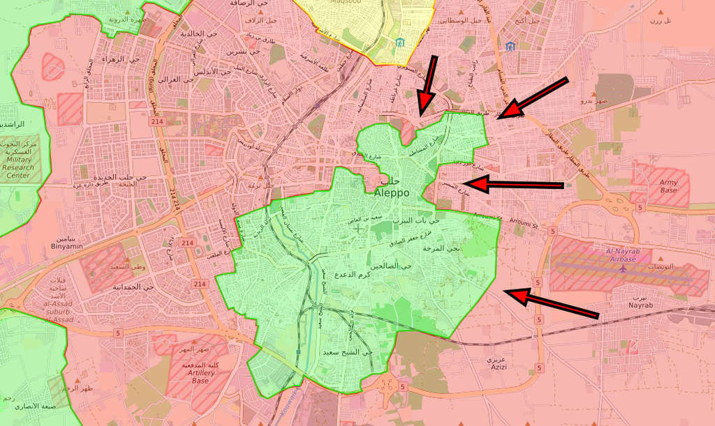 By Dec. 4, regime forces managed to advance in northeastern axis, capturing Karm al-Myassar, Karm al-Qatirji and Karm al-Tahan districts from opposition fighters.