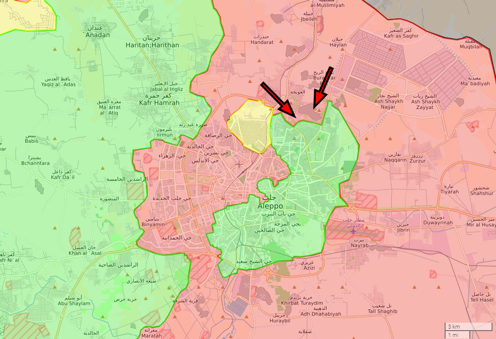 The regime launched an attack in northern Aleppo in mid-October, capturing the Handarat refugee camp and several neighborhoods in northern parts of the city.