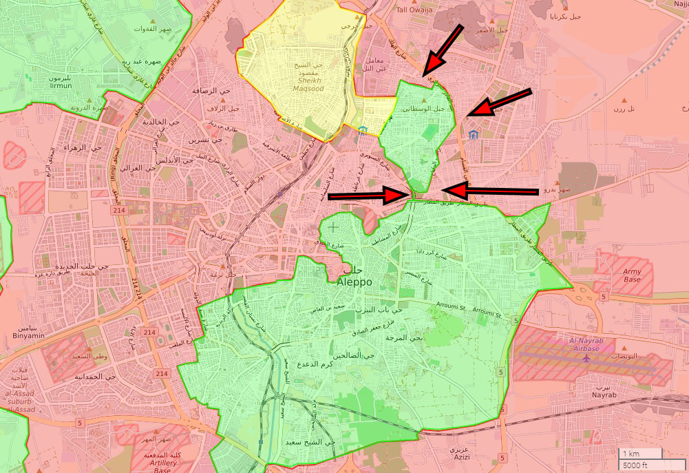 Opposition fighters suffered huge setbacks against regime forces on Nov. 27, retreating in most parts of northeastern Aleppo. Regime forces managed to cut off and isolate several neighborhoods.