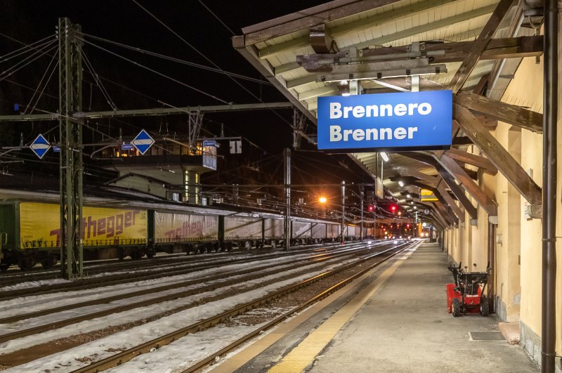 A view of the Brenner railway station at the border between Tyrol, Austria, and South Tyrol, Italy, seen from the Austria side on Feb. 23, 2020. (EPA Photo)