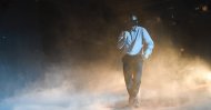 An artistic photo shows choreographer Evangelos Pulinas while dancing.
