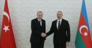 President Tayyip Erdoğan meets with his Azerbaijani counterpart İlham Aliyev in Baku, Azerbaijan, Feb. 25, 2020. (Reuters Photo)