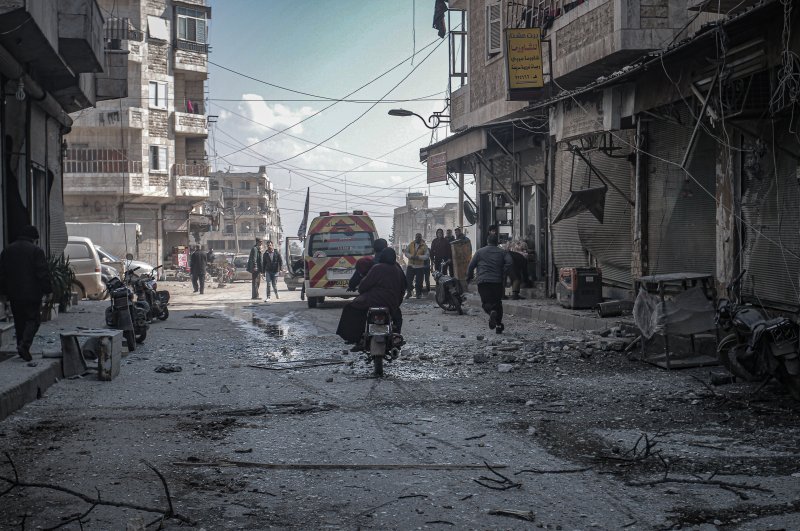 The Assad regime attacked civilian settlements, killing three and damaging several buildings, Feb. 25, 2020 (AA Photo)