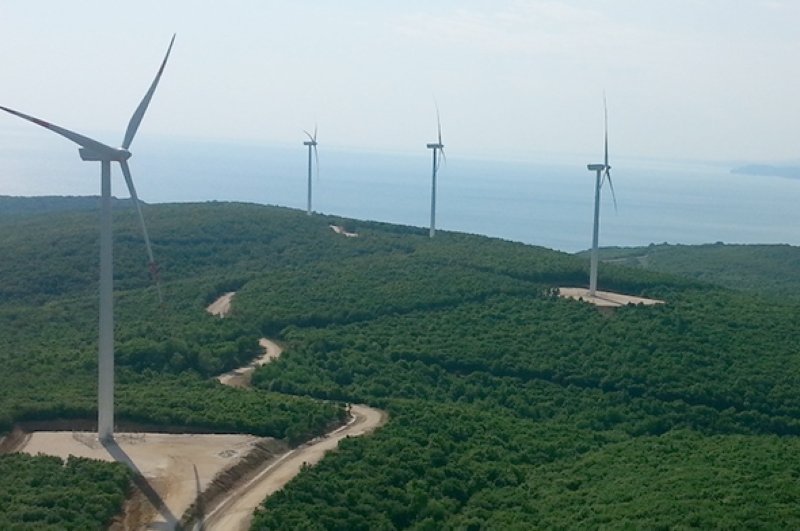A view of Borusan Enerji's 28 MW wind farm located on the west coast of the Black Sea in the province of Kırklareli. (Photo courtesy of Borusan Enerji)