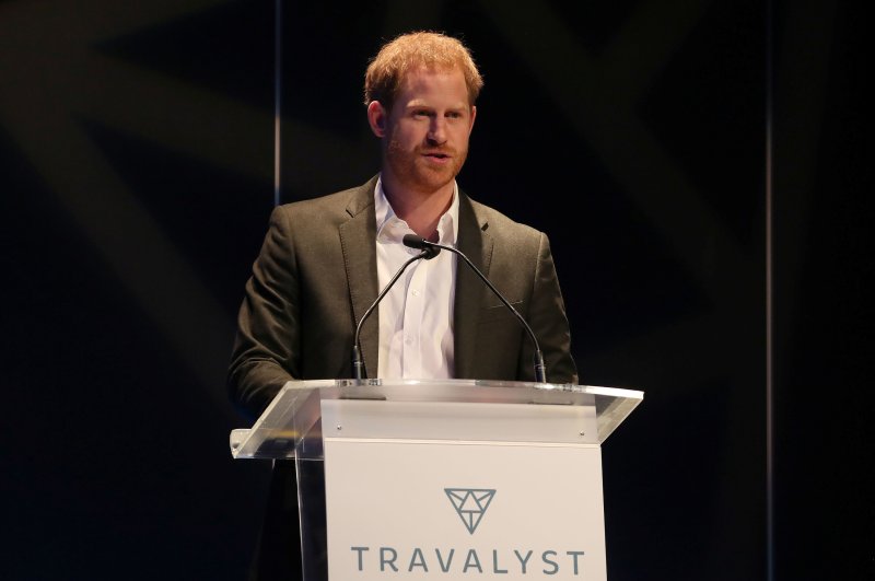 Britain's Prince Harry speaks as he attends a sustainable tourism summit at the Edinburgh International Conference Centre, Edinburgh, Feb. 26, 2020. (REUTERS Photo)