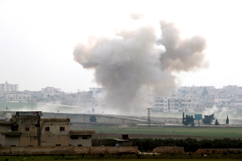 Smoke rises after an attack of the Assad regime and Russia on northwestern Syria, Feb. 28, 2020. (REUTERS Photo)