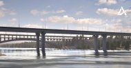 A digital rendering of the bridge that will be constructed across Dnipro River in Zaporizhia, March 3, 2020. (Photo courtesy of State Agency of Automobile Roads of Ukraine)