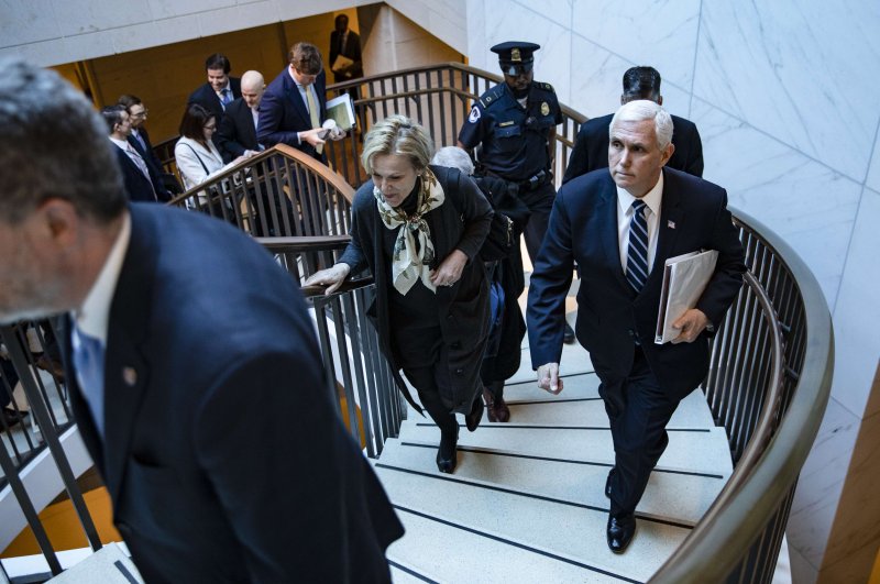 Vice President Mike Pence leaves the US Caption after meeting with Congressional Democrats and Republicans, in separate closed-door meetings, on recent developments with the novel coronavirus, or COVID-19, on March 4, 2020 in Washington, DC. (AFP Photo)