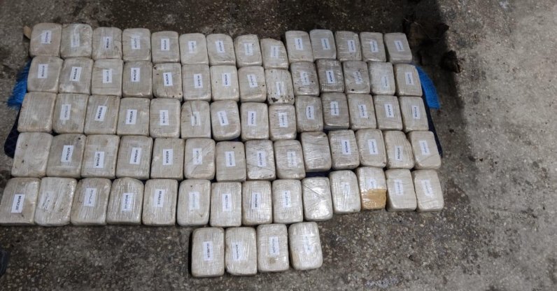 Thirty-seven kilos of heroin seized in the eastern Turkish province of Van on display in this file photo. (AA Photo)