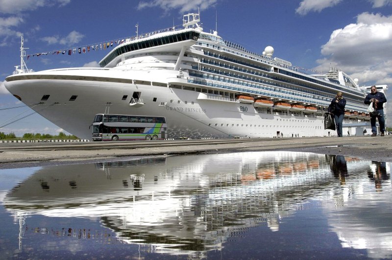 In this file photo, one of the biggest world cruise liners in the world, P&O's "Grand Princess," stays at the dock in St. Petersburg port, May 24, 2004. (AFP Photo)