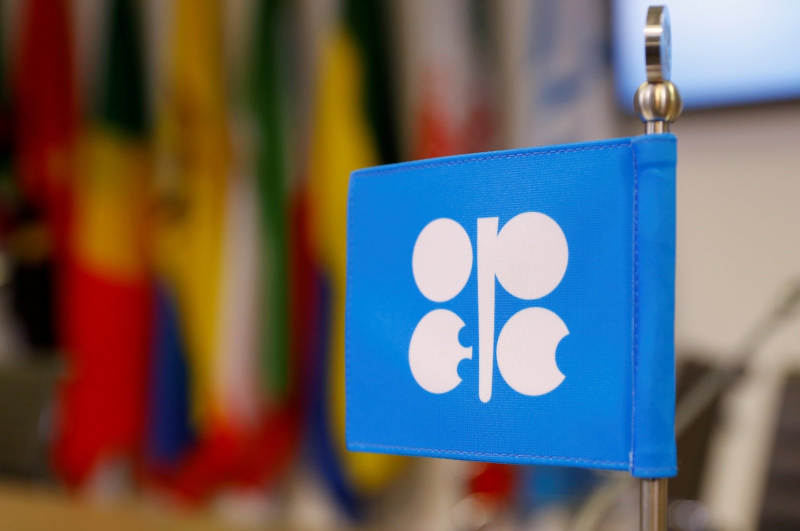 The logo of the Organization of the Petroleum Exporting Countries (OPEC) on a flag at the oil producer group's headquarters in Vienna, Austria, Dec. 7, 2018. (Reuters Photo)