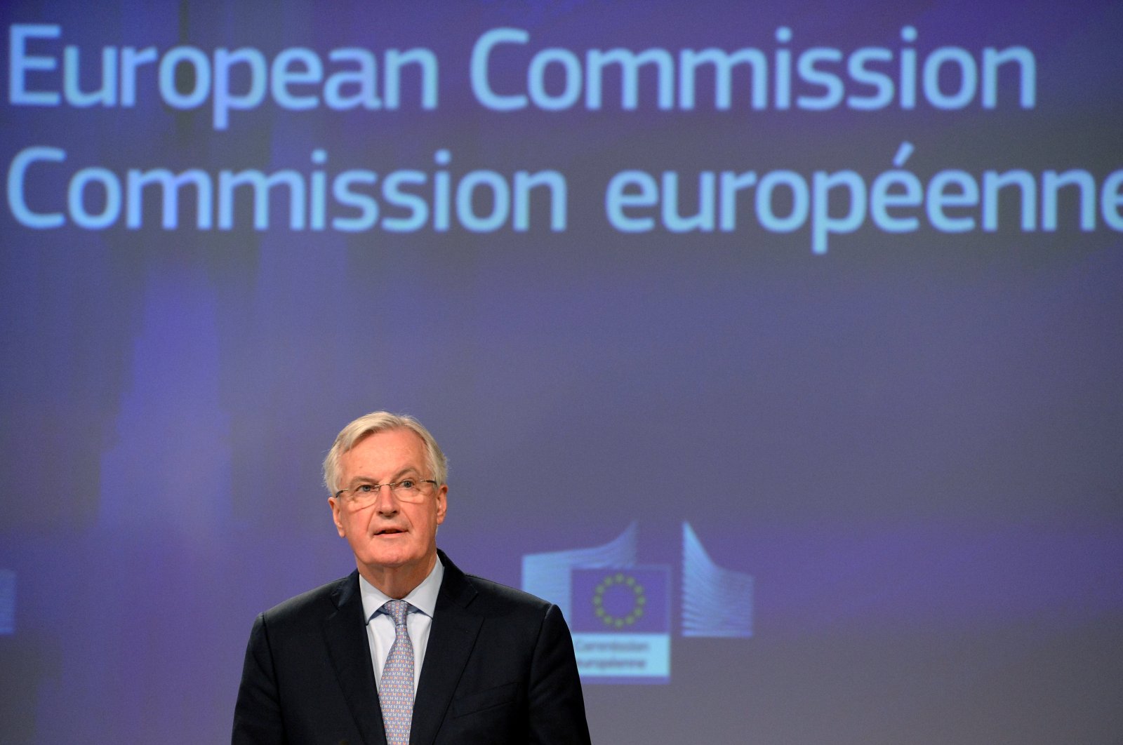 Michel Barnier, Brexit chief negotiator for Europe on future ties with Britain, speaks during a news conference after the first week of EU-U.K. negotiations, Brussels, March 5, 2020. (REUTERS Photo)