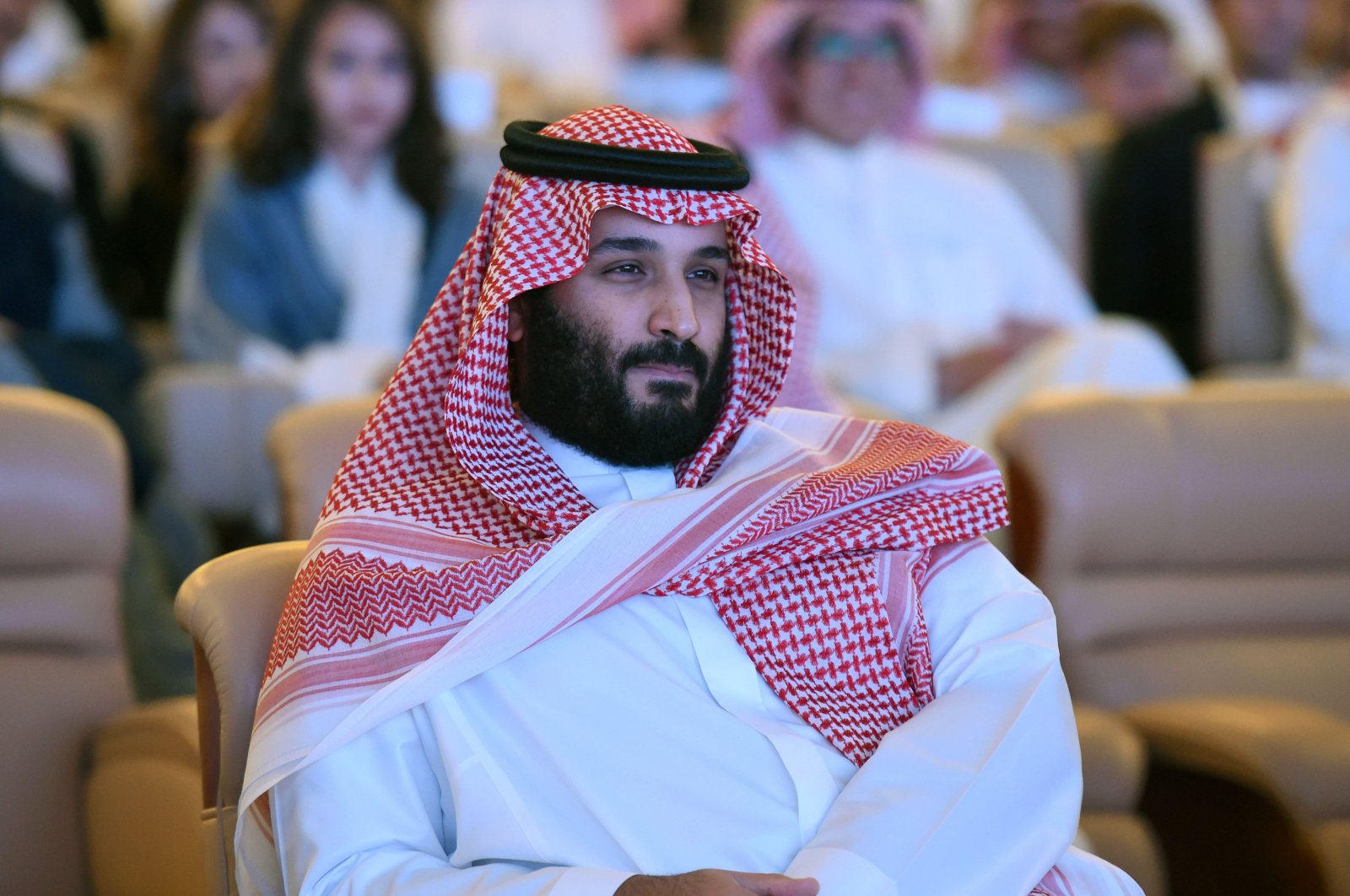 Saudi Crown Prince Mohammed bin Salman attending the Future Investment Initiative (FII) conference in Riyadh, 2017. (AFP Photo)