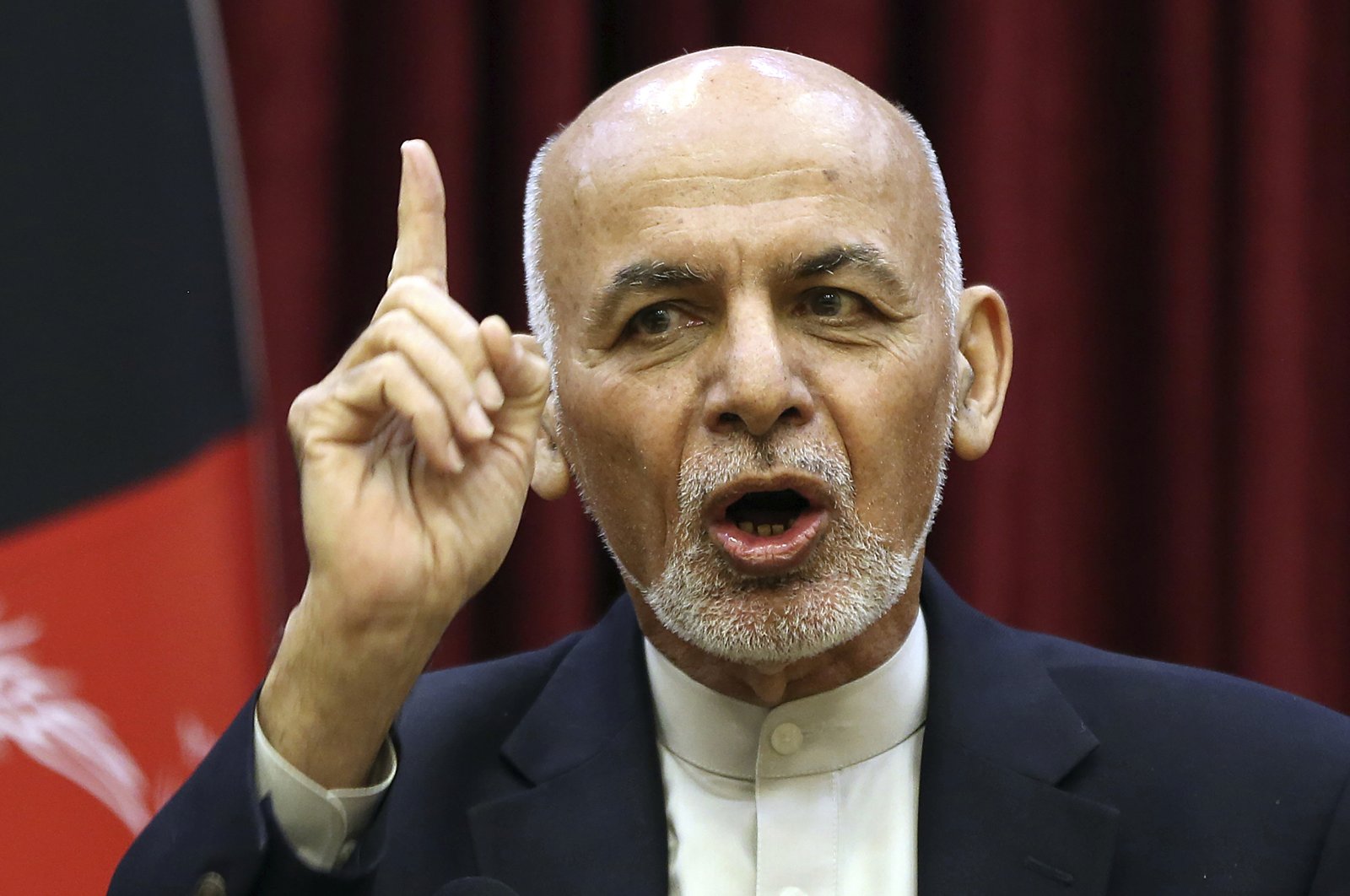 Afghan President Ashraf Ghani speaks during a news conference in presidential palace, Kabul, March 1, 2020. (AP Photo)