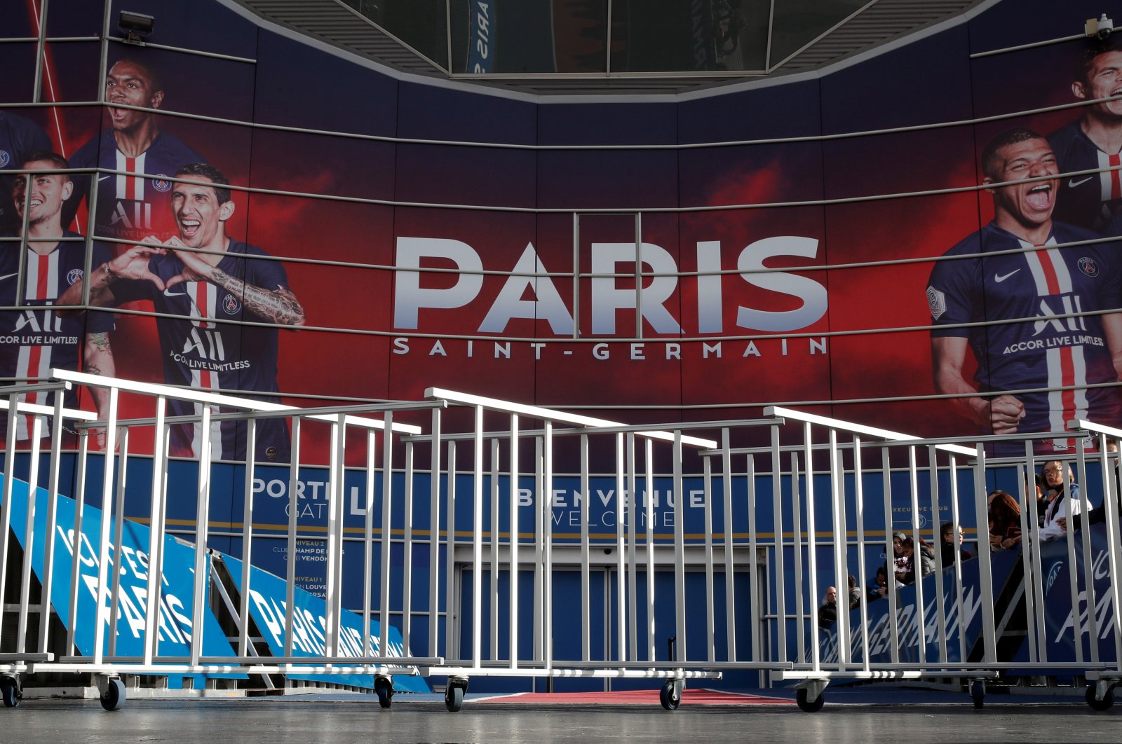 General view of the entrance outside the stadium, closed due to coronavirus precaution by the PSG organization, before the match, Paris, Feb. 29, 2020. (REUTERS Photo) 