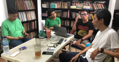 From left to righ, Reza Afisina, Ajang Nurul Aini, Mirwan Andan and Iswanto Hartono are part of Ruangrupa, which will shape Germany's largest art exhibition in 2022. (DPA Photo)