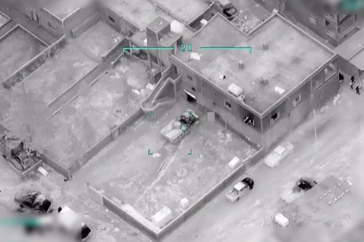 Footage shows a Turkish armed drone hitting Assad regime forces in retaliation to regime attack against Turkish soldiers, at a location in the northwestern Syrian province of Idlib, March 1, 2020. (Still image from AA)