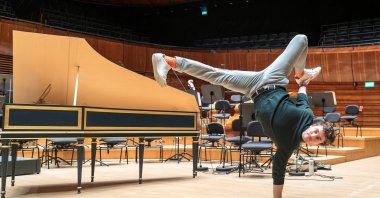 Polish opera star Jakub Jozef Orlinski makes his way onto the stage at the National Radio Symphony Orchestra Hall to perform his coloratura pieces and largos arias in Katowice, Poland, March 7, 2020.  (REUTERS PHOTO)