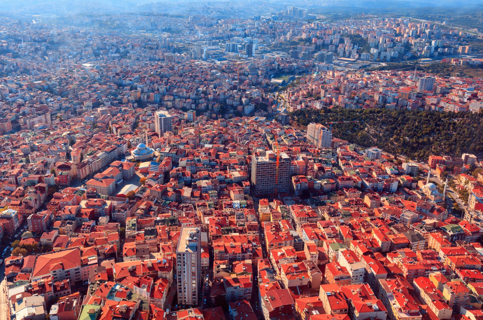 An aerial view of Turkey's financial capital Istanbul, which had the largest share in house sales in February. (iStock Photo)