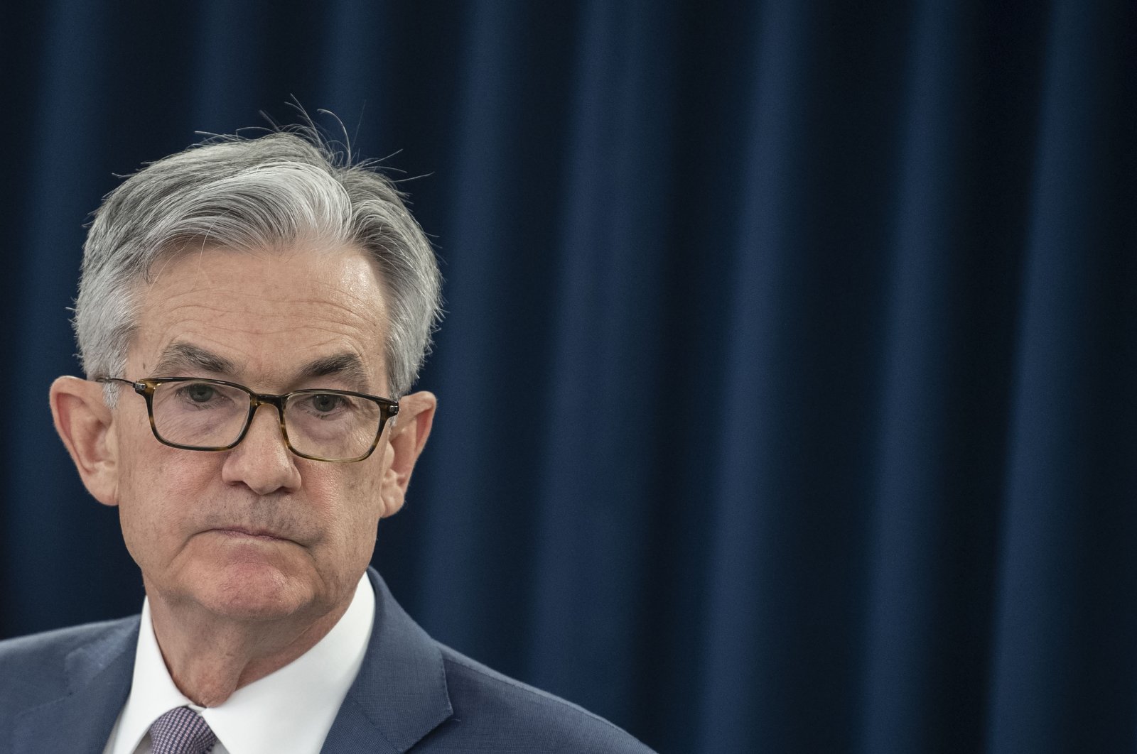 In this file photo, U.S. Federal Reserve Chairman Jerome Powell gives a press briefing, Washington, D.C., March 3, 2020. (AFP Photo)