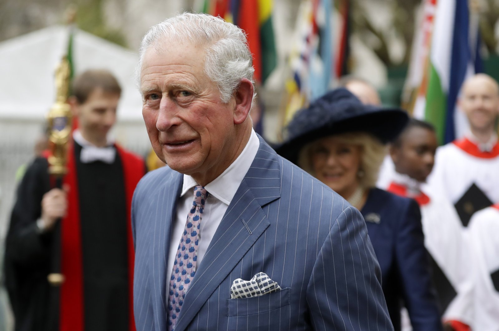 Britain's Prince Charles leaves after attending the annual Commonwealth Day service at Westminster Abbey, London, Monday, March 9, 2020. (AP Photo)