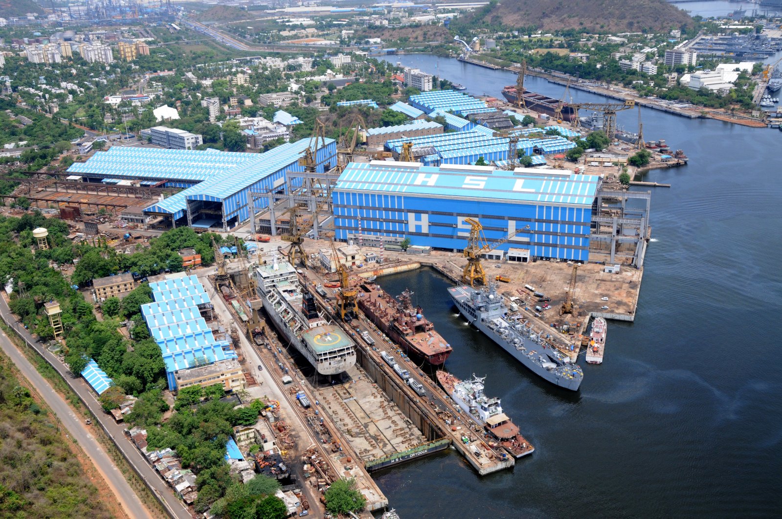 An aerial view of the Hindustan Shipyard Limited. (Wikipedia Image)