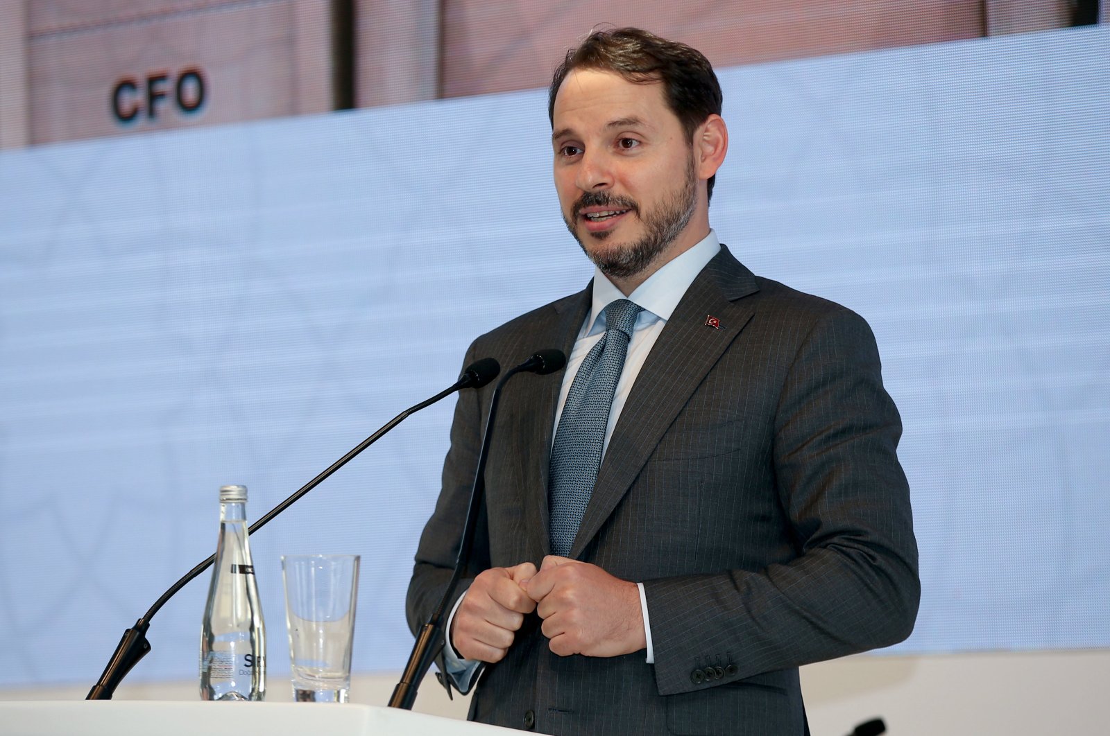 Treasury and Finance Minister Berat Albayrak speaks at an event in Istanbul, Sept. 17, 2019. (AA Photo)