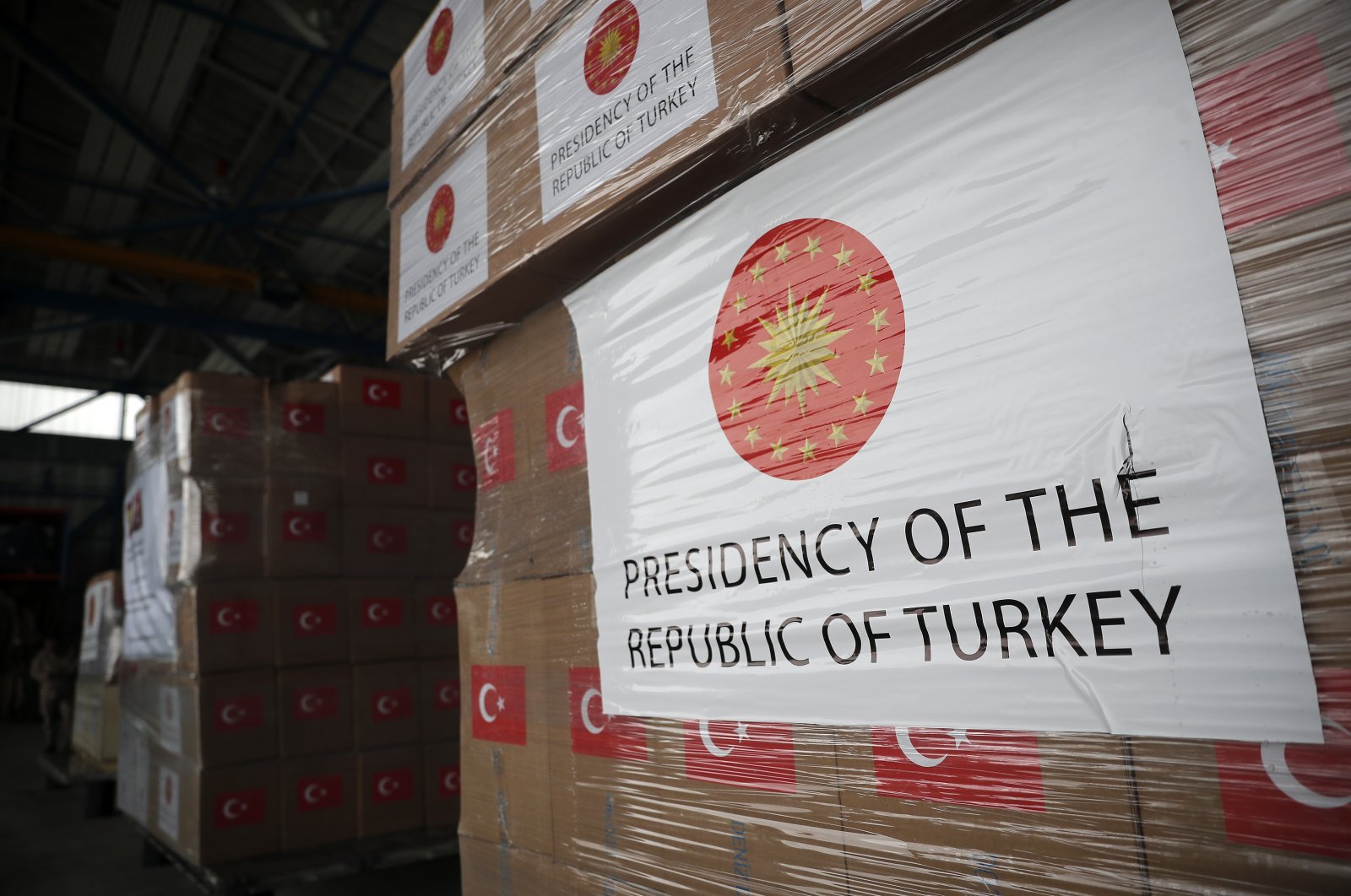 Turkey's medical aid supplies for the fight against the coronavirus pandemic reach Madrid, Spain, on Wednesday, April 1, 2020. (AA Photo)