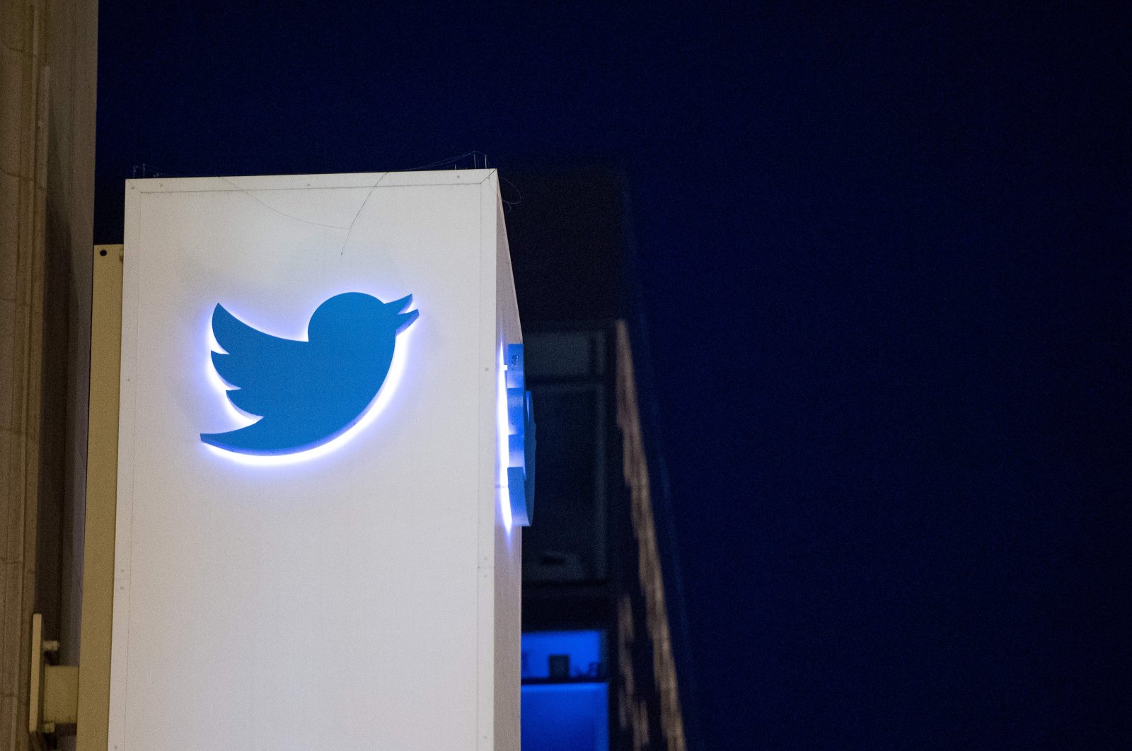 In this file photo taken on November 04, 2016 the Twitter logo is seen on a sign at the company's headquarters in San Francisco, California. (AFP Photo)