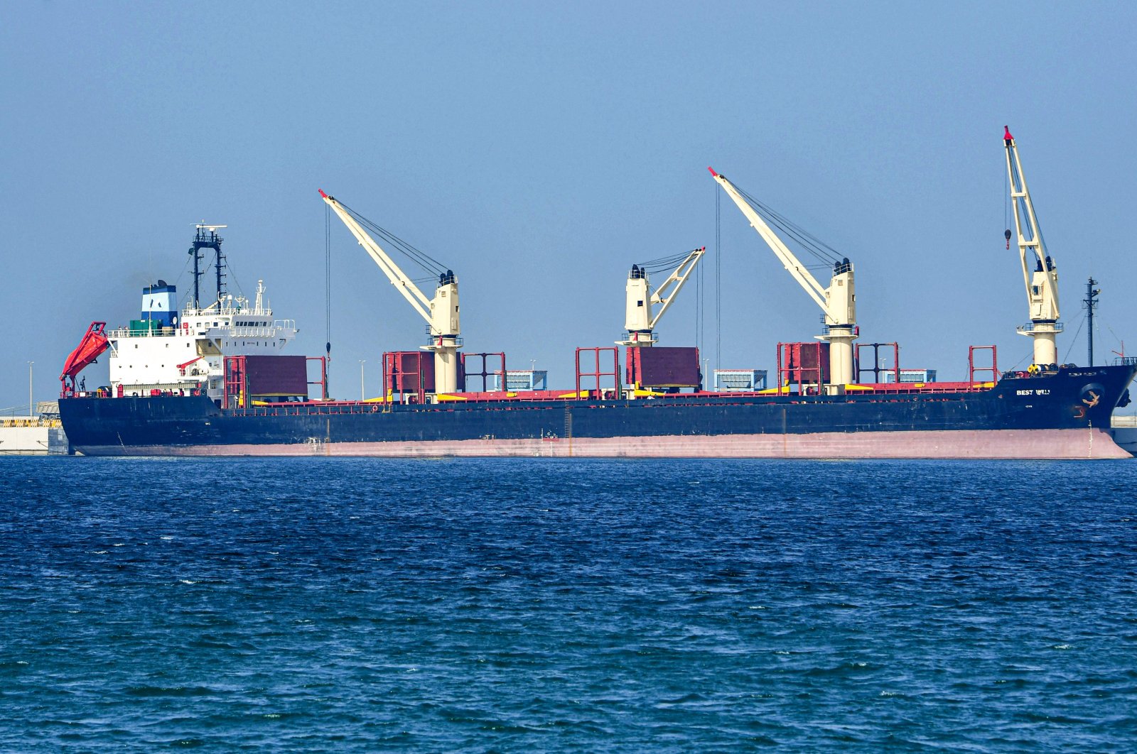 In this file photo taken on December 11, 2019, shows an oil tanker at the port of Ras al-Khair, about 185 kilometres north of Dammam in Saudi Arabia's eastern province overlooking the Gulf. (AFP Photo)