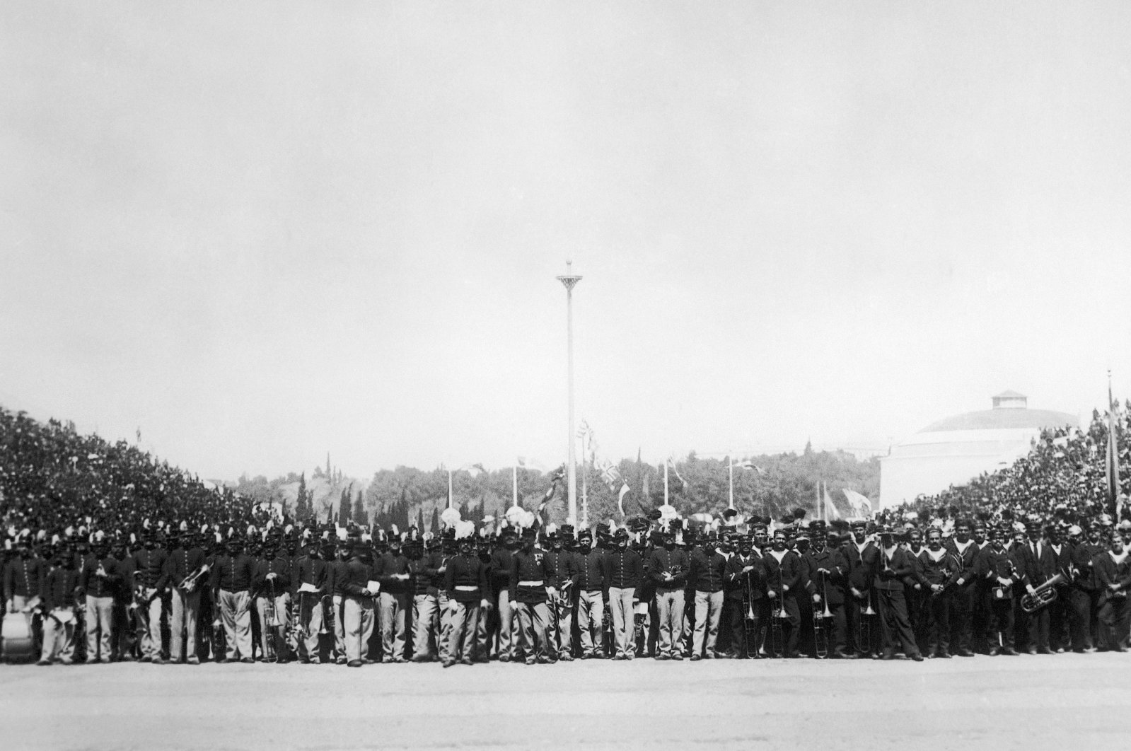 A general view of the huge audience at the opening of the first modern Summer Olympic Games, Athens, Greece, April 6, 1896. (AP Photo)