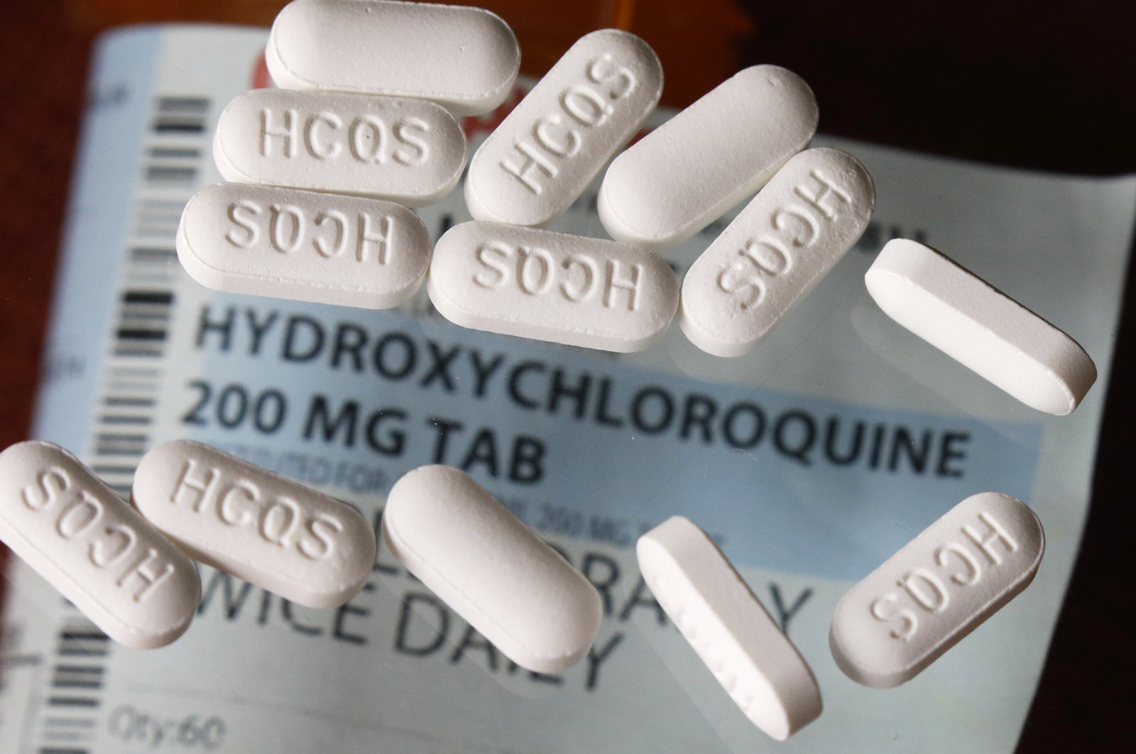 This photo shows an arrangement of hydroxychloroquine pills in Las Vegas, Nevada, U.S., Monday, April 6, 2020. (AP Photo)