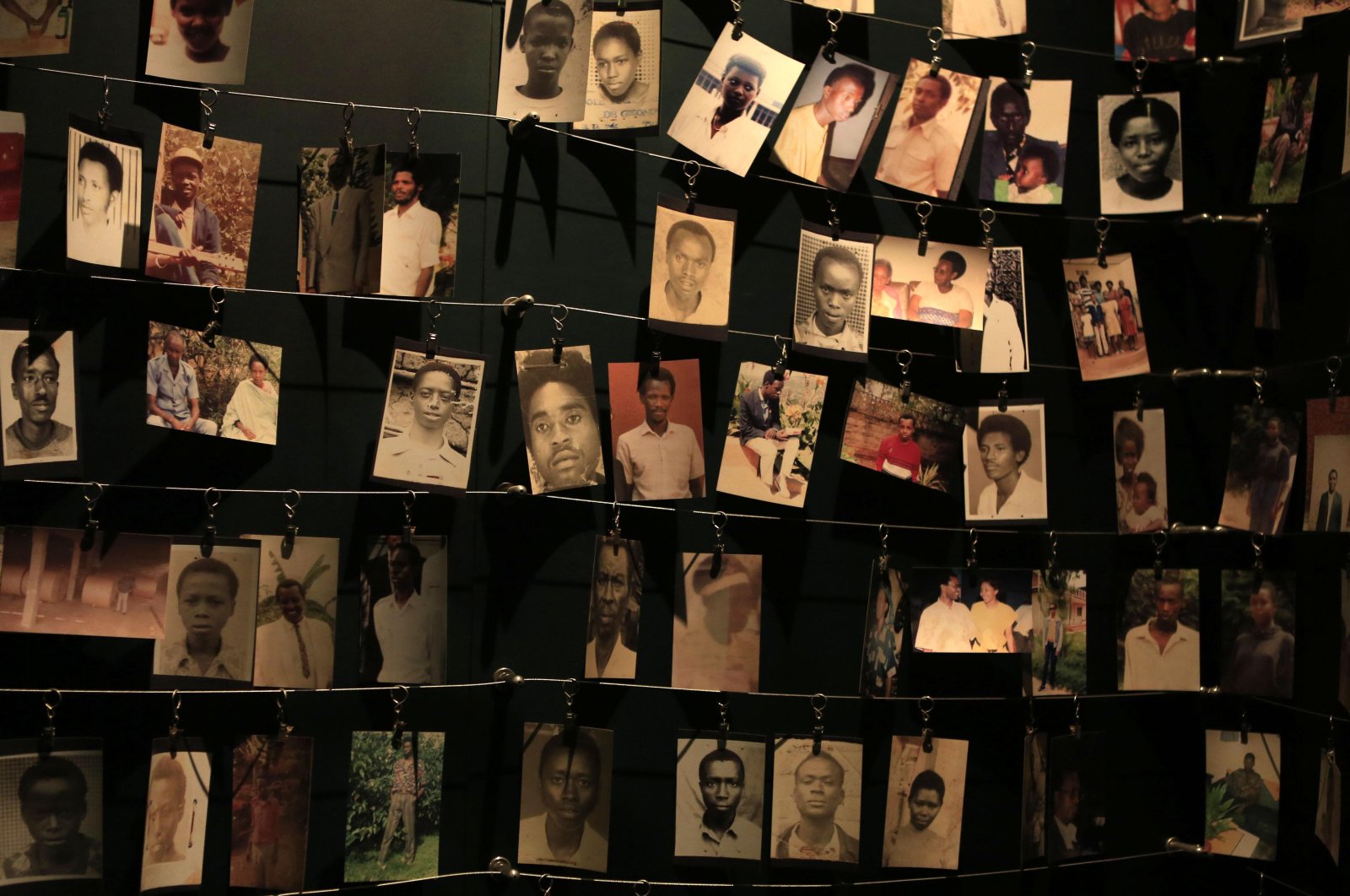 Photographs of people who were killed during the 1994 genocide are seen inside the Kigali genocide memorial, Kigali, Apr. 5, 2014. (REUTERS Photo)
