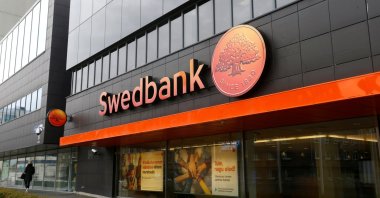A view of the Swedbank in Tallinn, Estonia, Oct. 3, 2019. (Reuters Photo)