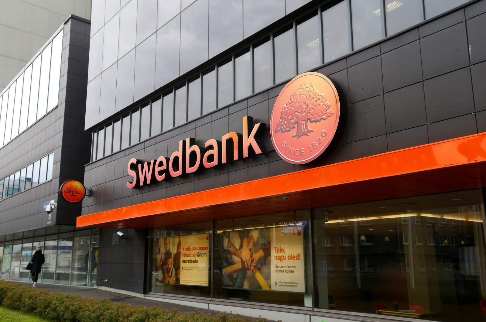A view of the Swedbank in Tallinn, Estonia, Oct. 3, 2019. (Reuters Photo)