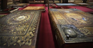 Skins of the albums in the Yıldız Photography Collection are distinguished elements of art. (AA Photo)