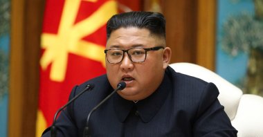 North Korean leader Kim Jong Un speaks during a meeting of the Political Bureau of the Central Committee of the Workers' Party of Korea (WPK), Pyongyang, North Korea, April 11, 2020. (AFP Photo)