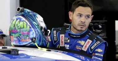Kyle Larson during practice for the NASCAR Daytona 500 race in Daytona Beach, Feb. 14, 2020. (AP Photo)